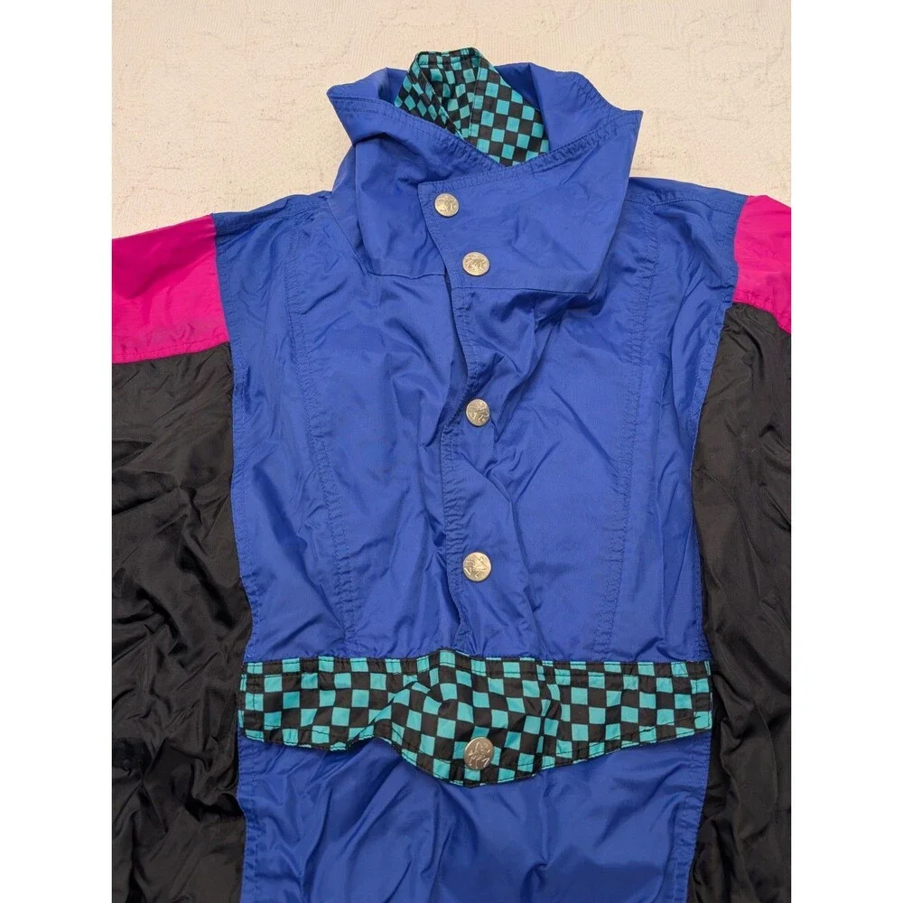 Ocean Pacific OP Vintage 80s 90s Windbreaker Jacket Neon Green Pink Purple Beach